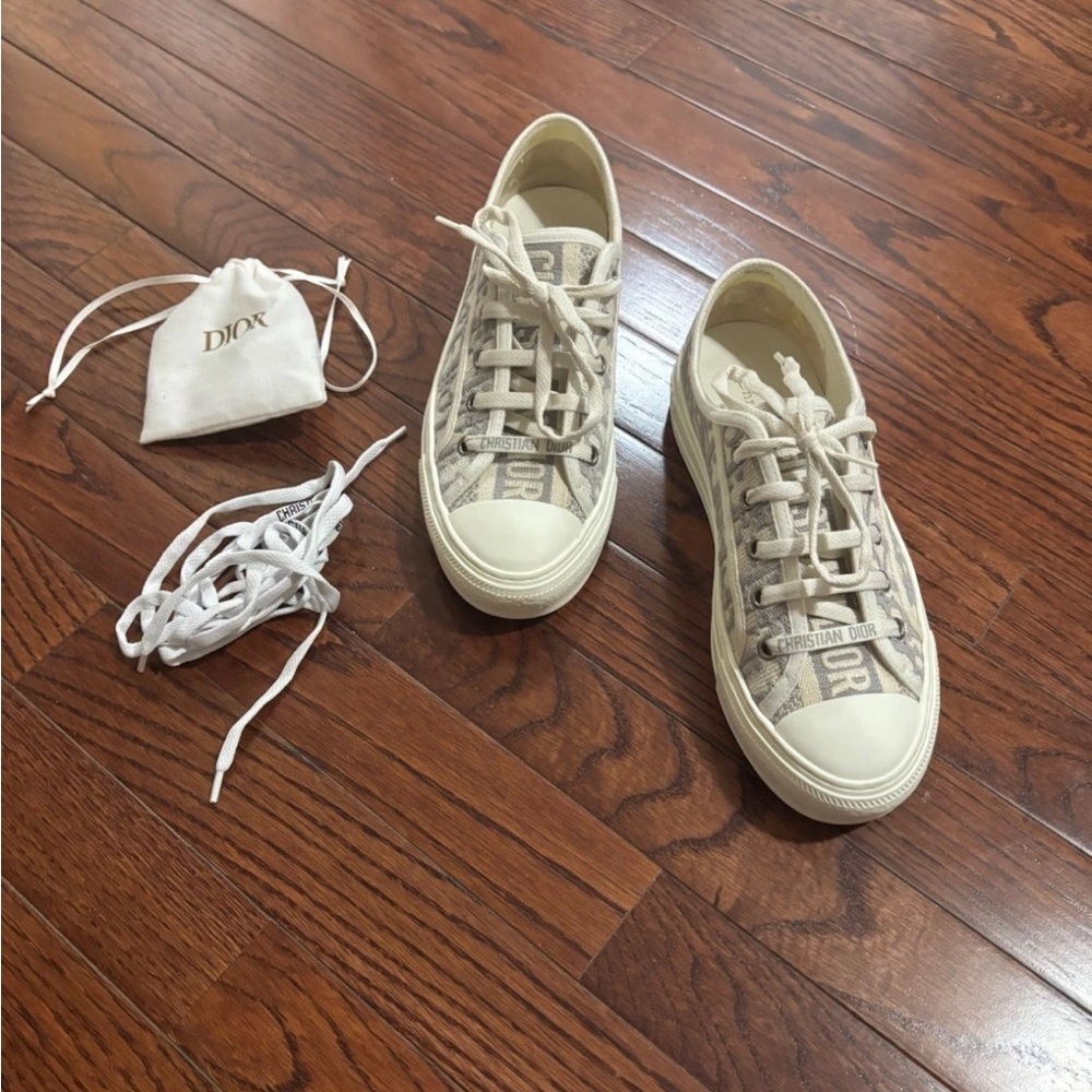 Walk'n'Dior SneakerStone Gray Dior Oblique Embroidered Cotton